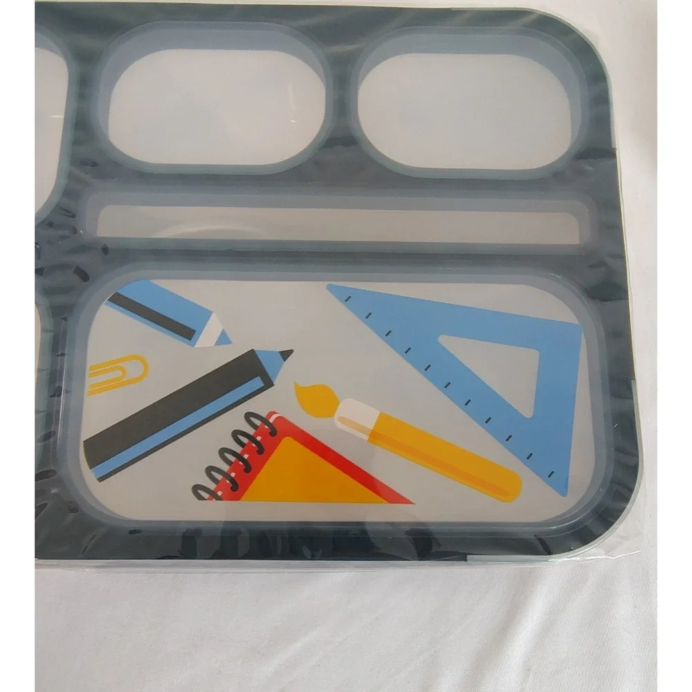Quaker 5-Compartment 1000ml Plastic Lunch Box Bento w/ Snap Lid Blue - NEW